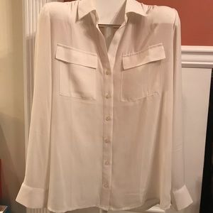 Ann Taylor Lightweight White Blouse